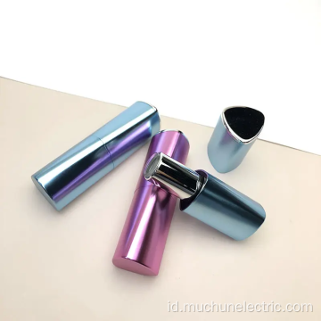 Beri label tabung lipstik ungu dengan logo